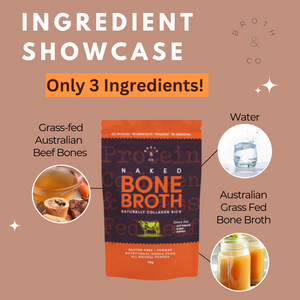 Australian Grass Fed Beef Bone Broth NAKED - Powder 100g (20 Serves)