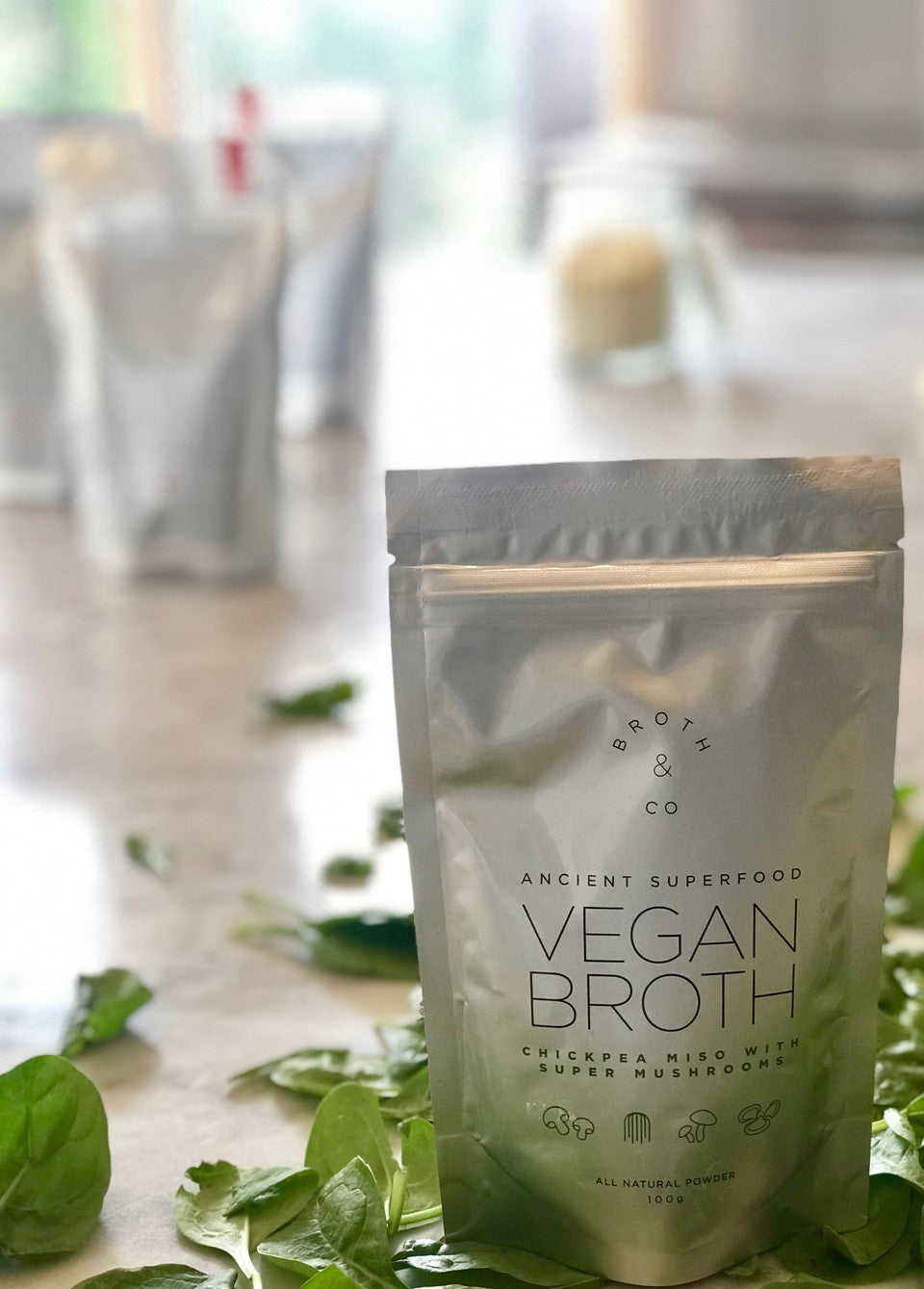 Vegan Broth with chickpea miso and medicinal mushrooms