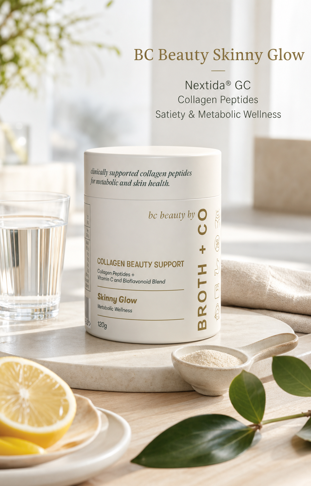 BC Beauty Skinny Glow with Nextida® GC: Collagen Peptides, Satiety & Metabolic Wellness