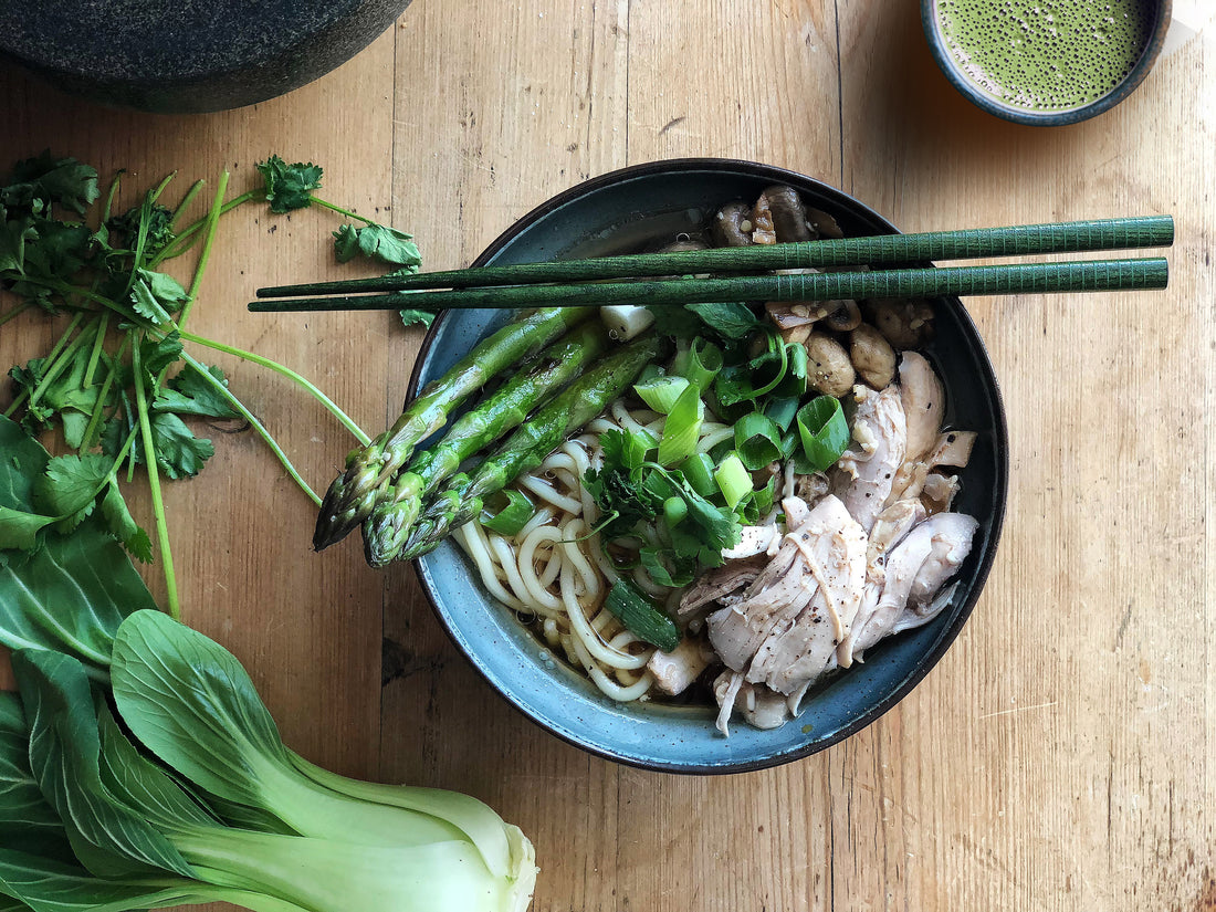 Asparagus, Chicken and Hokkien Noodle Soup Recipe