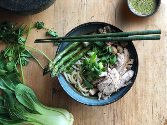 Asparagus, Chicken and Hokkien Noodle Soup Recipe
