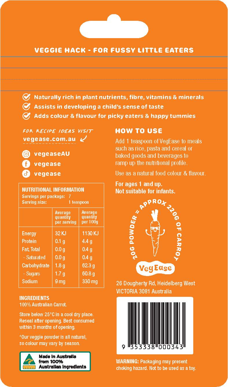 VegEase Pure Carrot Goodness - Aussie Carrot Powder