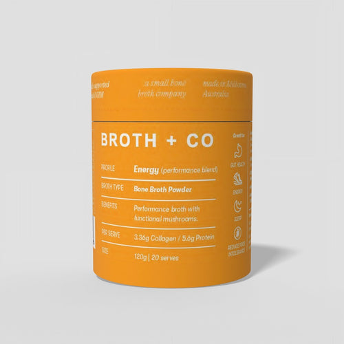Aussie Bone Broth Coming Soon - Energy Perfomance Blend Beef Bone Broth Powder 100g  (20 Serves)
