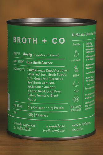 Aussie Bone Broth Coming Soon Beefy Bone Broth Powder - Powder 100g (20 Serves)