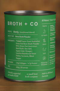 Aussie Bone Broth Coming Soon Beefy Bone Broth Powder - Powder 100g (20 Serves)