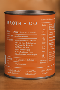 Aussie Bone Broth Coming Soon - Energy Perfomance Blend Beef Bone Broth Powder 100g  (20 Serves)