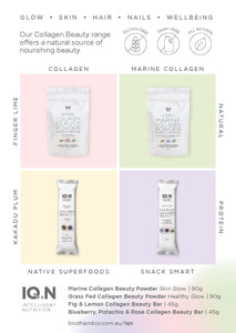 Skin Glow Marine Collagen Beauty  Bar - Blueberry, Rosewater and Pistachio 45g BOX of 10